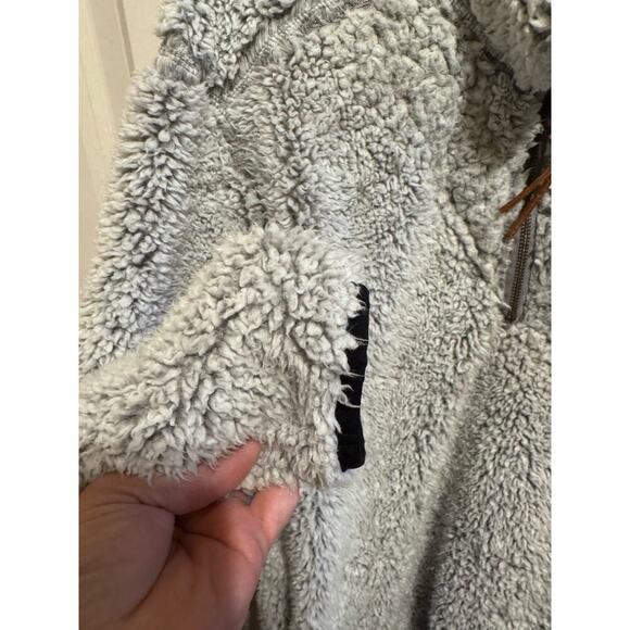 Properly Tied Pintail Pullover Sherpa Cozy Gray Quarter Zip Pockets Sweater XL - Picture 2 of 11